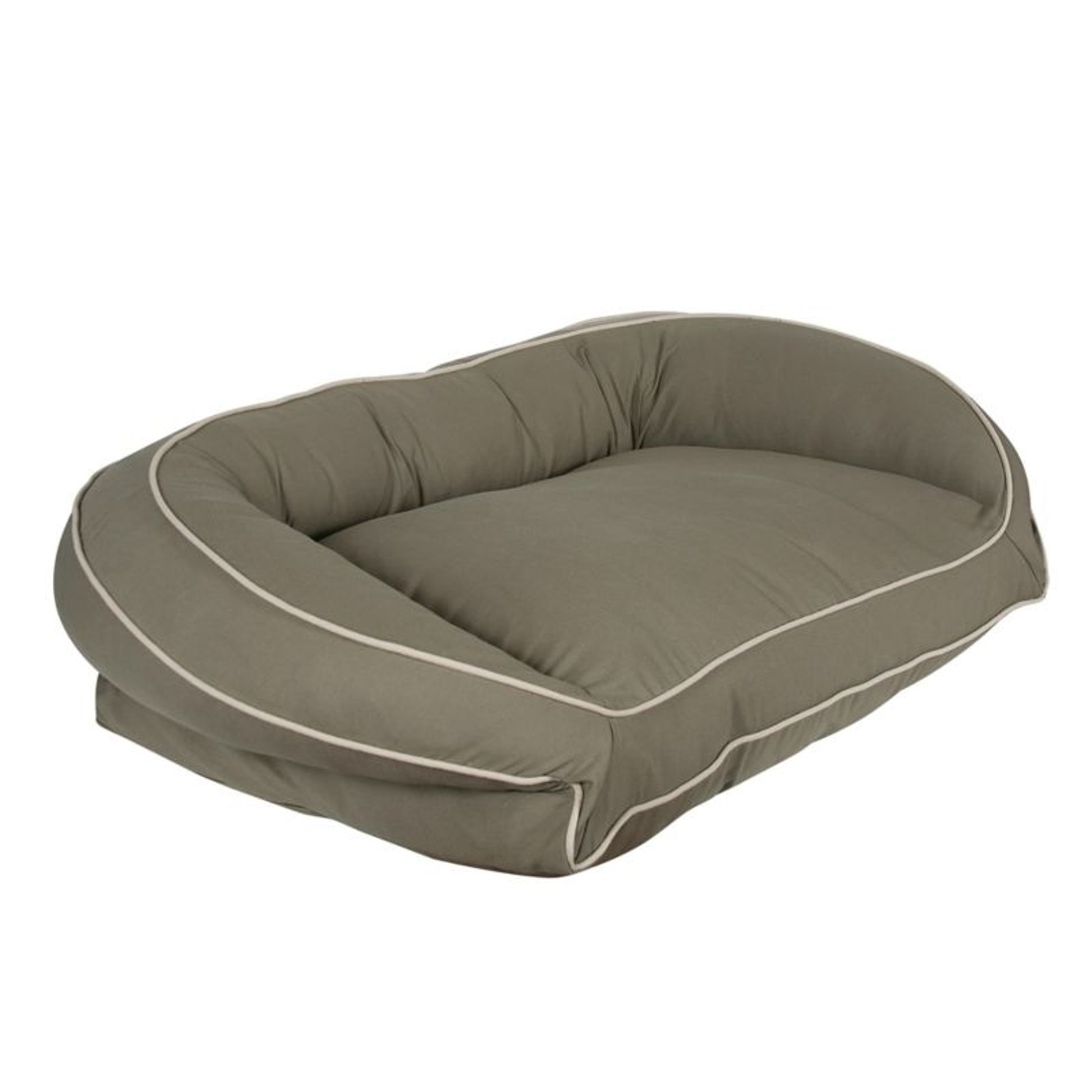 Carolina Pet Sage/Khaki Canvas Bolster Bed