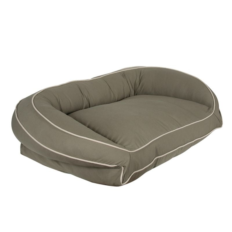 Carolina Pet Sage/Khaki Canvas Bolster Bed