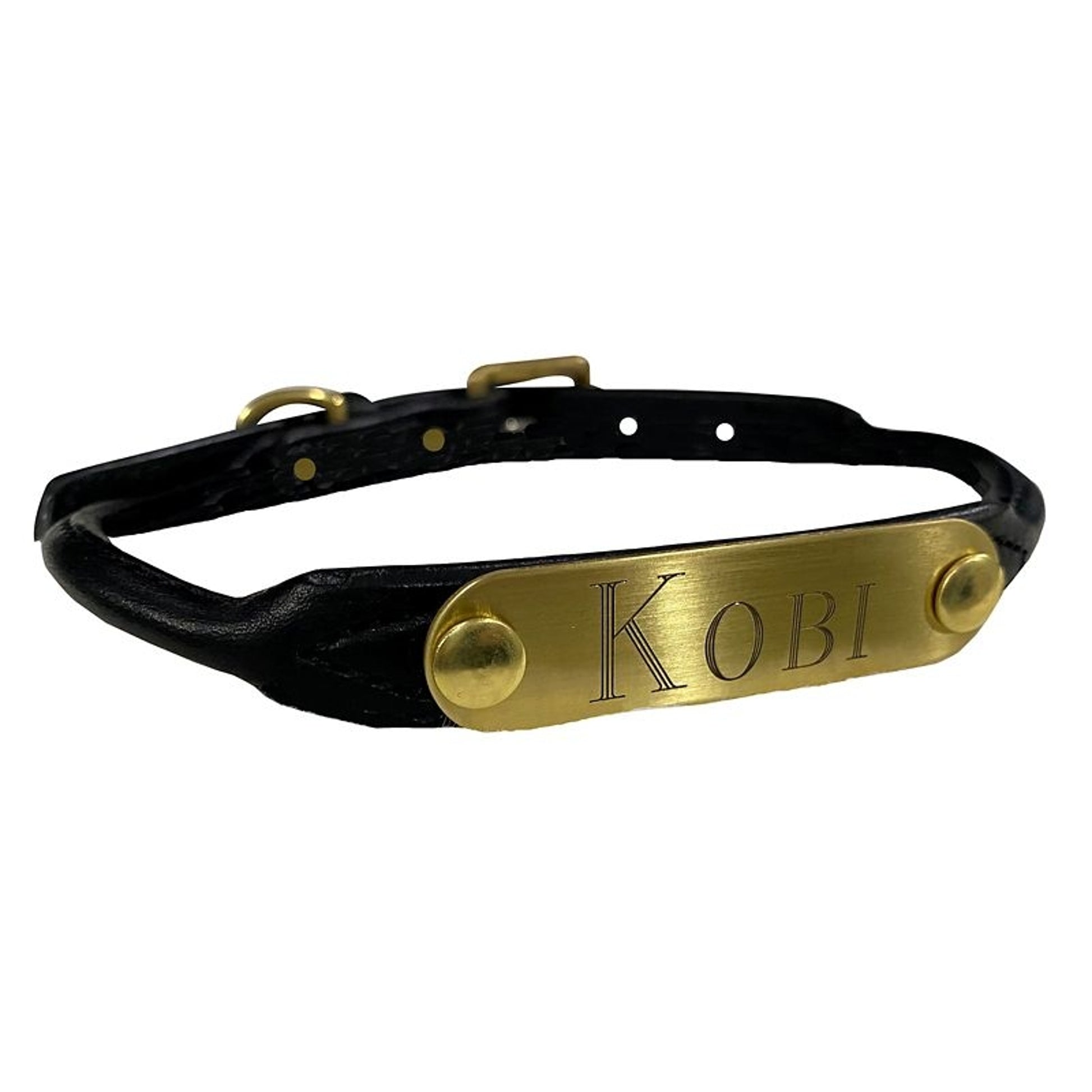 Rolled Leather Personalized Dog Collar