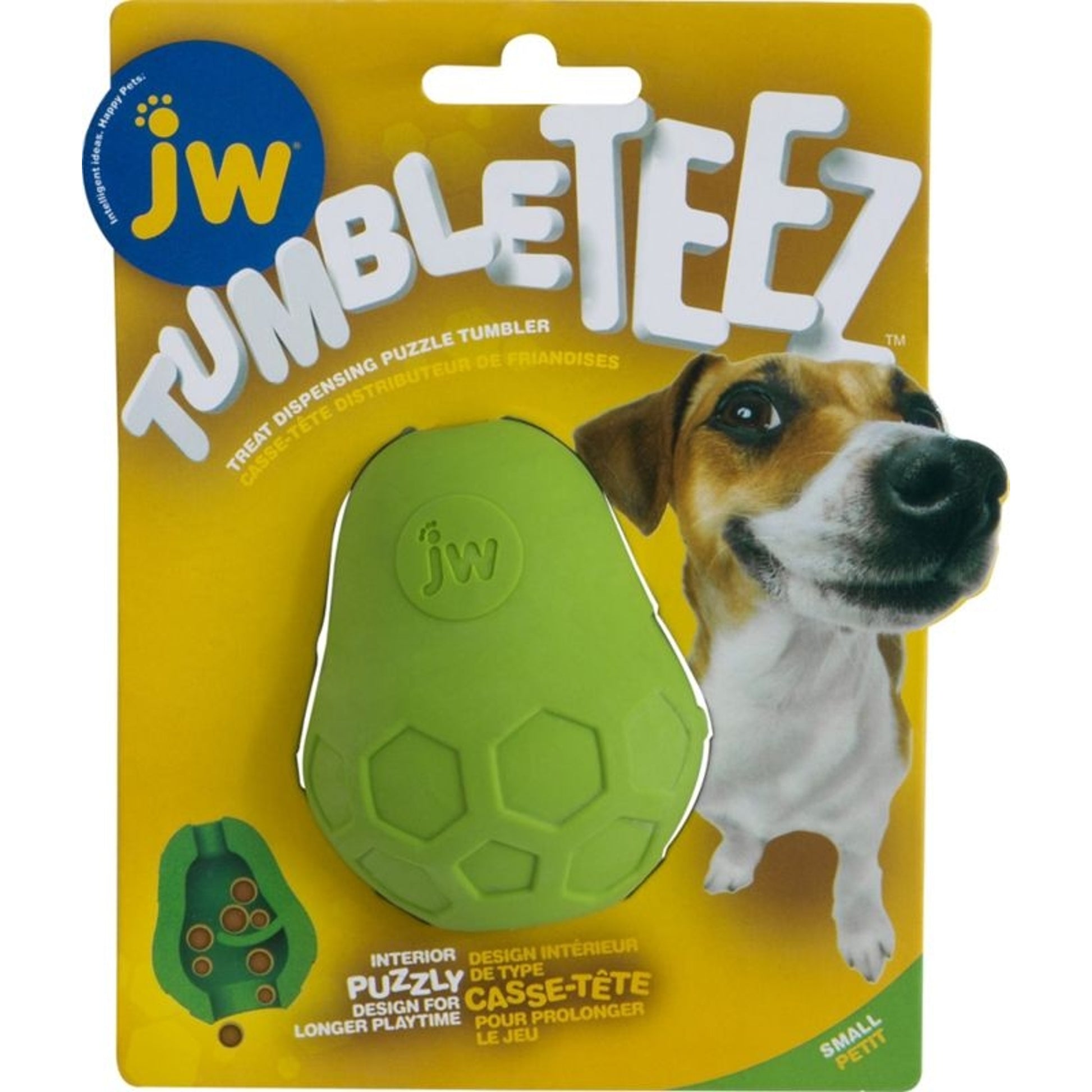 Jw Tumble Teez Treat Dog Toy Sm Green