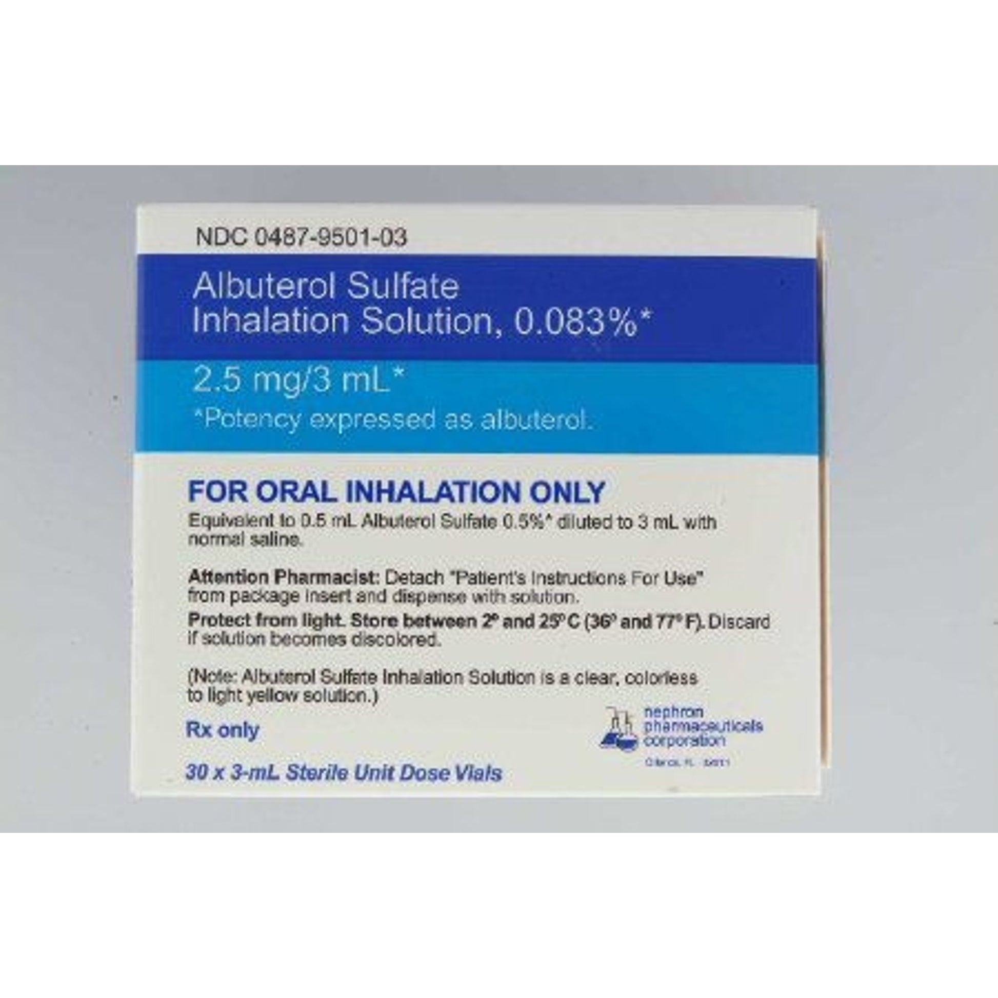 Albuterol Inhalation Solution 0.083 3ml 30 Count