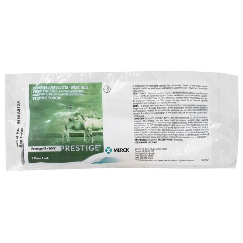 Merck Prestige 3 Plus WNV Vaccine MultiPack 4 Dose